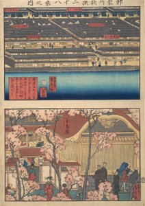 Deux vues : Front de mer à Kaigan-cho, 3-chome et 4-chome, et l