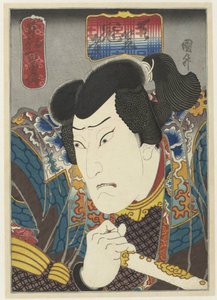 Ôkawa Hashizô I comme Tenjiku Kanja (Cent histoires de bravoure dans notre pays) - Sadamasu (II) , Utagawa (attributed to)