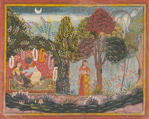 Krishna et Radha dans une tonnelle : Page d