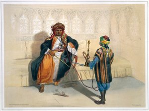 Un cheikh arabe fumant, 1848