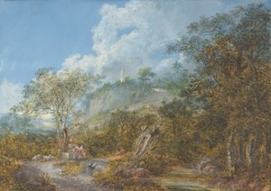 Paysage arcadien avec un obélisque, 1785 - Salomon Gessner