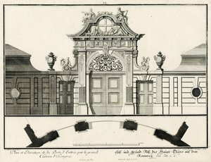 Plan et élévation de la porte principale du château inférieur du Rennweg