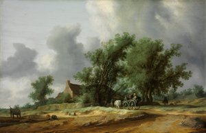 Route dans les dunes avec une calèche