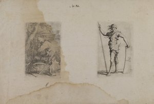 (Série de figurines) Homme assis avec casque à pointe - Salvator Rosa