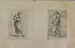 (Série de figurines) Femme tenant son bébé - Salvator Rosa