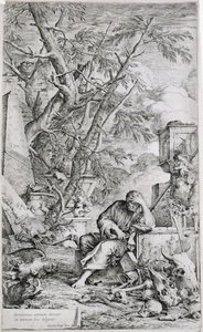 Démocrite en méditation - Salvator Rosa