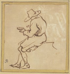 Homme assis de profil vers la gauche - Salvator Rosa
