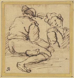 Homme assis et demi-figure