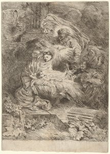 La Nativité avec Dieu le Père et le Saint-Esprit - Salvatore Castiglione