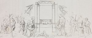 Nativité de Fontignano, Adoration des bergers, lithographie de Salvatore Puglia d