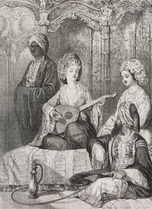 Harem en Orient, lithographie de Salvatore Puglia de Poliorama Pittoresco, n 2, 19 août - Salvatore Puglia