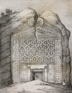 Tombe de Midas, Midas Sehri, Turquie, lithographie de Salvatore Puglia de Poliorama Pittoresco, n 41, 18 mai