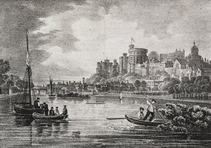 Vue du château de Windsor, Angleterre, Royaume-Uni, lithographie de Salvatore Puglia de Poliorama Pittoresco, n°32, 15 mars