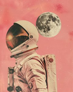 Coucher de soleil sur la Lune vu par un astronaute