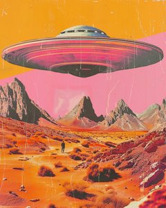 UFO du désert rétro