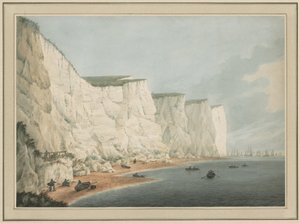 La flotte au large de la côte, Beachy Head, vers 1790-1805 (aquarelle avec dessin à la mine de plomb)