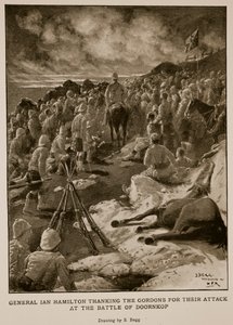 Le général Ian Hamilton remerciant les Gordons pour leur attaque à la bataille de Doornkop - Samuel Begg