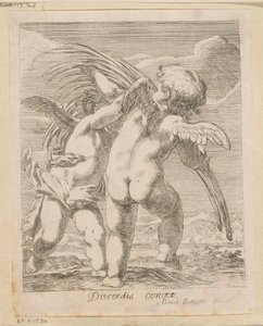 Deux putti se disputant une branche de palmier - Samuel Bottschild