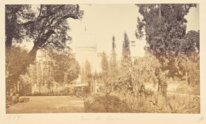 Agra; Der Taj, vom Garten aus - Samuel Bourne