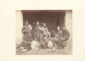 Darjeeling ; groupe de Bhooteas et de Népaulais - Samuel Bourne