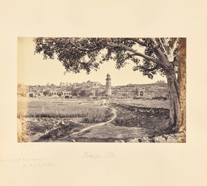 Fatehpur Sikri; vue générale des ruines (côté ouest), depuis le pied de la colline - Samuel Bourne