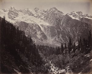 Scène dans le haut Himalaya. Vue dans la vallée de Manga - Samuel Bourne