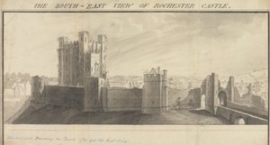 Vue sud-est du château de Rochester - Samuel Buck
