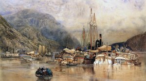 Navigation sur le fleuve Hudson - Samuel Colman