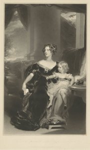 Portrait de Harriet, Comtesse Gower, et de sa fille - Samuel Cousins