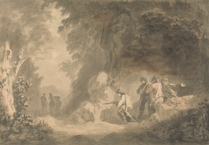 Scène continentale - Brigands en embuscade attendant une diligence - Samuel Davis