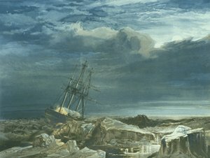 H.M.S. Investigator dans la banquise, 8 octobre 1850, gravé par E. Walker, publié en 1854