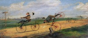 Une course entre vélocipèdes Lallement, 1869