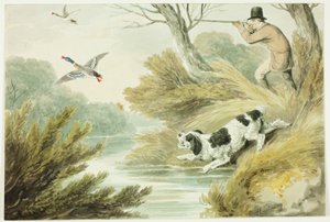 Chasseur avec retriever - Samuel Howett
