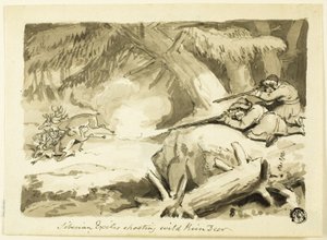 Exilés sibériens chassant le renne sauvage (recto); Coquille (verso)