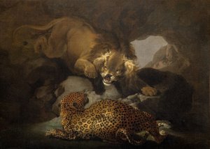 Lion et un léopard, 1820