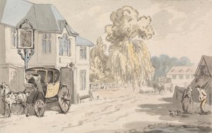 Cavaliers devant une auberge