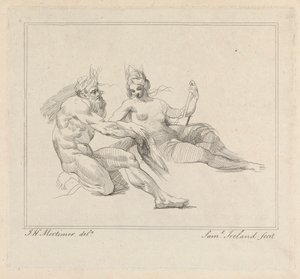 Trois gravures sur une feuille : Deux Figures Mythologiques - Samuel Ireland