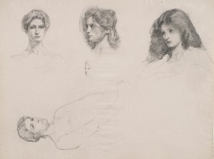 Esquisse de têtes féminines - Samuel Isham