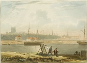 Vue sur le port flottant, vers 1825