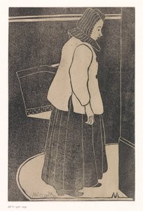 Femme avec boîte ou panier - Samuel Jessurun de Mesquita (signed by artist)
