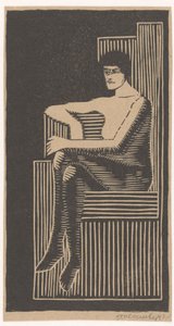 Nu assis dans un fauteuil géométrique - Samuel Jessurun de Mesquita (signed by artist)