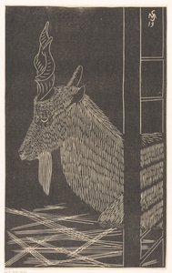 Markhor (Cerf assis dans une cage)