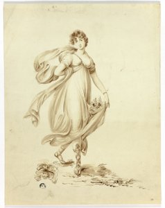 Jeune Femme Portant des Fleurs