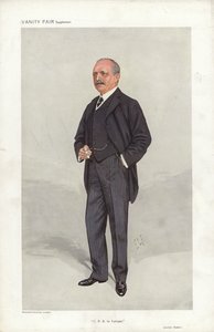 Archer Baker, C P R en Europe, caricature de Vanity Fair (lithographie en couleur) - Samuel Luke (after) Fildes