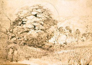 Un chemin à travers un champ de maïs, vers 1832-33