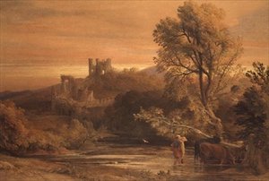 Bétail traversant le ruisseau - Samuel Palmer