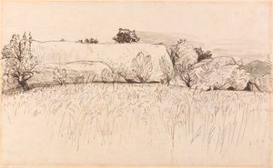 Champs de maïs avec grange, Shoreham - Samuel Palmer