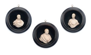 Groupe de trois portraits en haut-relief - Samuel Percy