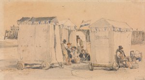 Tentes de bain sur la plage, Ostende