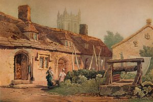 Cottages à Glastonbury, vers 1819